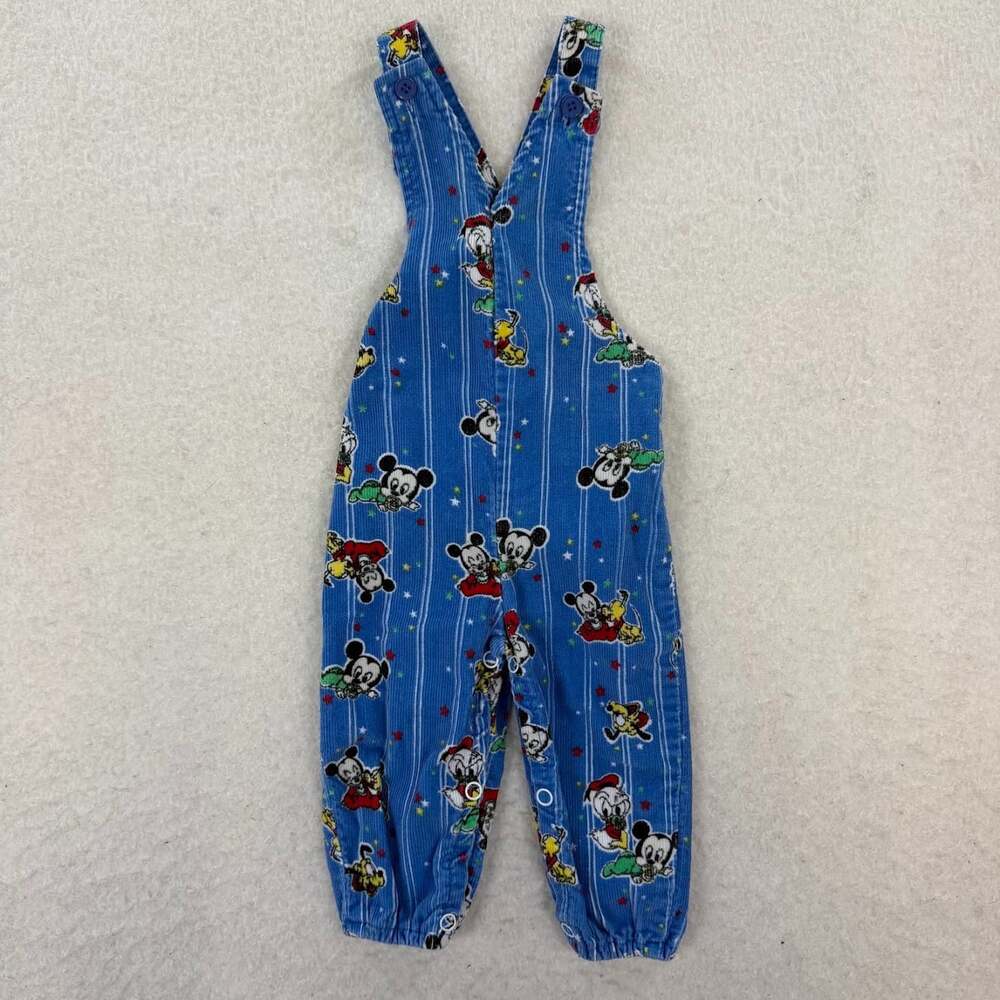 Vintage 1984 Disney Babies Character Blue Overalls Size Newborn